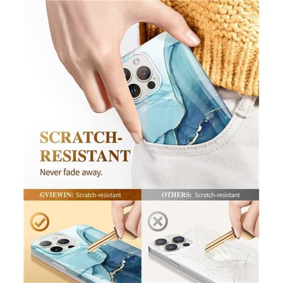 For iPhone 14 Pro Max 6.7" Military Grade Drop Protection Marble Shockproof Case - Picture 5 of 5